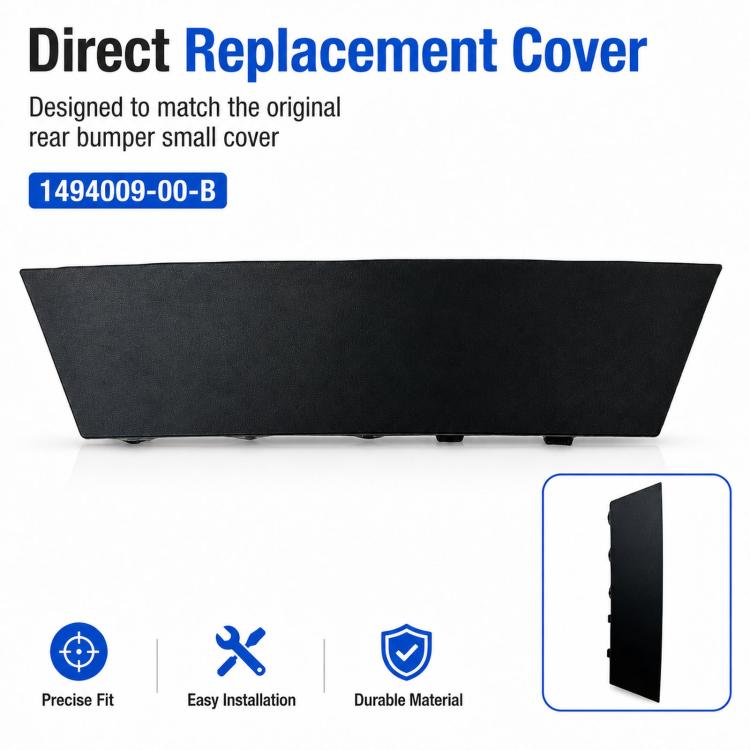 Matte black direct replacement rear bumper cover with recessed clips along bottom