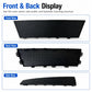 Matte black rear bumper cover shown from front, side, and back angles