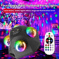 LED pyramid party light with three rainbow lens balls and remote control