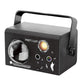 Close-up of black LED laser magic ball light with disco-ball lens and control dials
