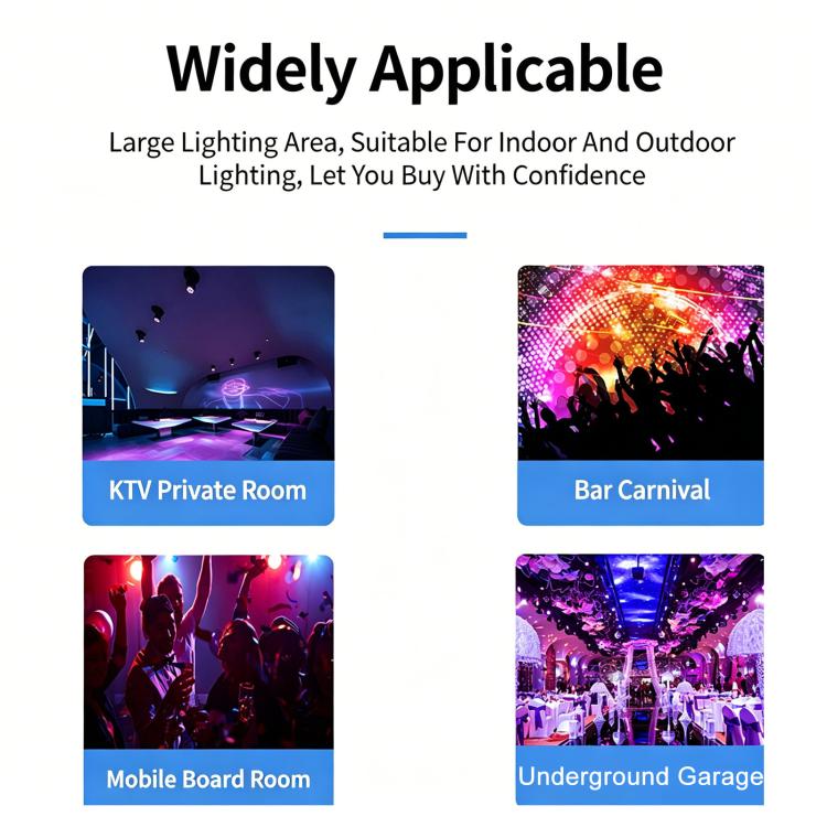 Mini LED magic ball light marketing panel with lighted venue scene thumbnails