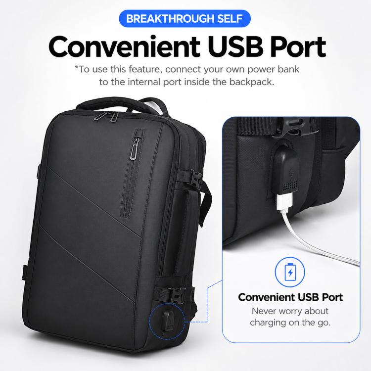 WEIXIER B683 Large Capacity Expandable Backpack Men Business Laptop Pack