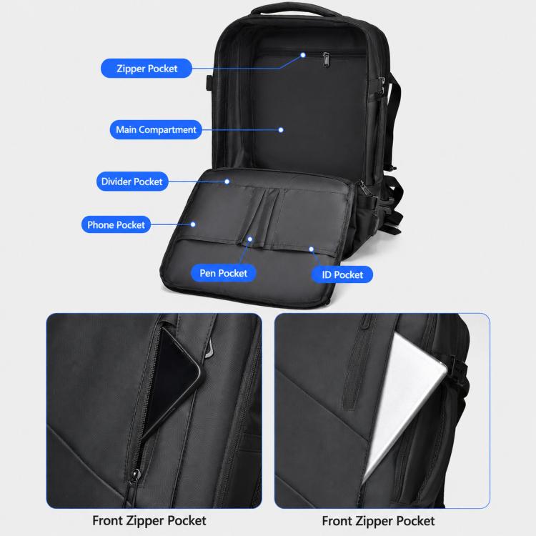WEIXIER B683 Large Capacity Expandable Backpack Men Business Laptop Pack