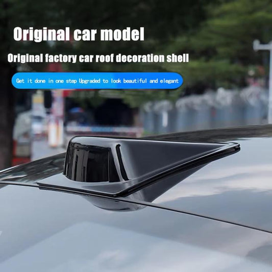 Glossy black car roof decorative cover with angular raised center section