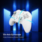 White game controller with blue-lit motion highlights and action buttons