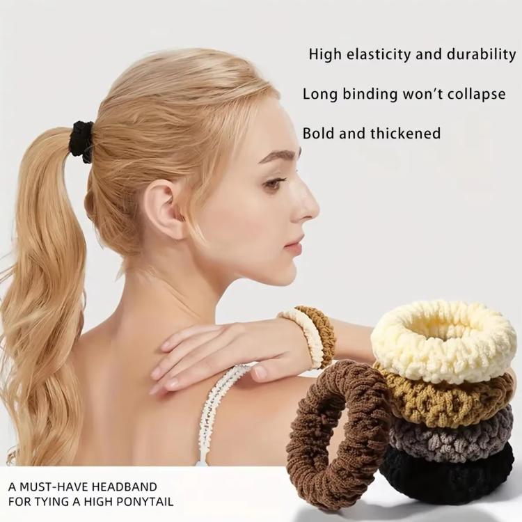 6-Piece Set Thickened Extra-Thick High-Elasticity Hair Tie Seamless Ponytail Headband