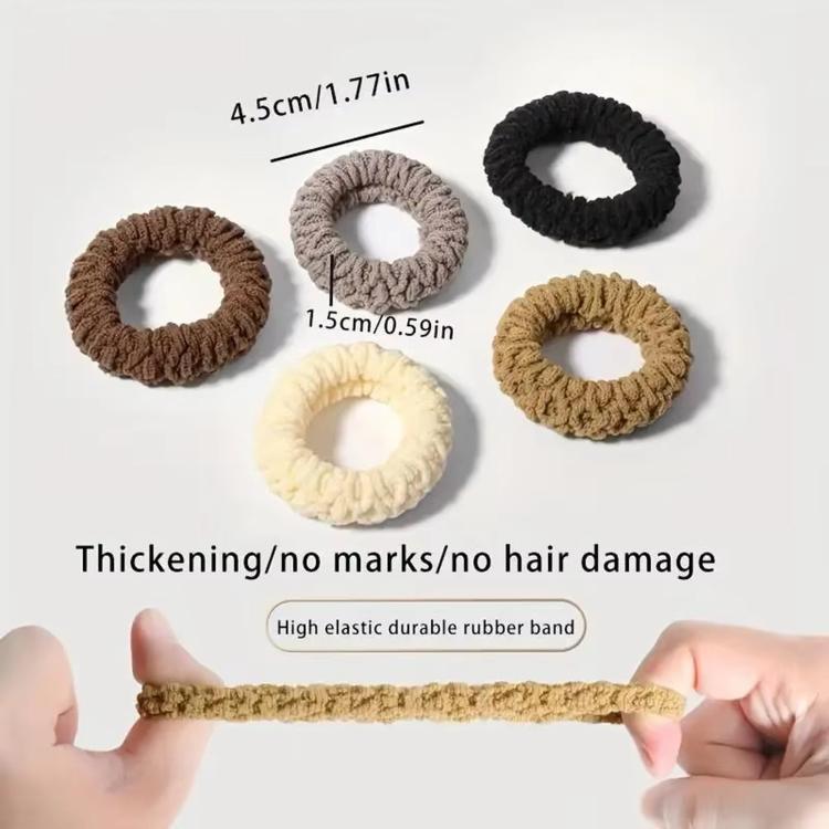 6-Piece Set Thickened Extra-Thick High-Elasticity Hair Tie Seamless Ponytail Headband