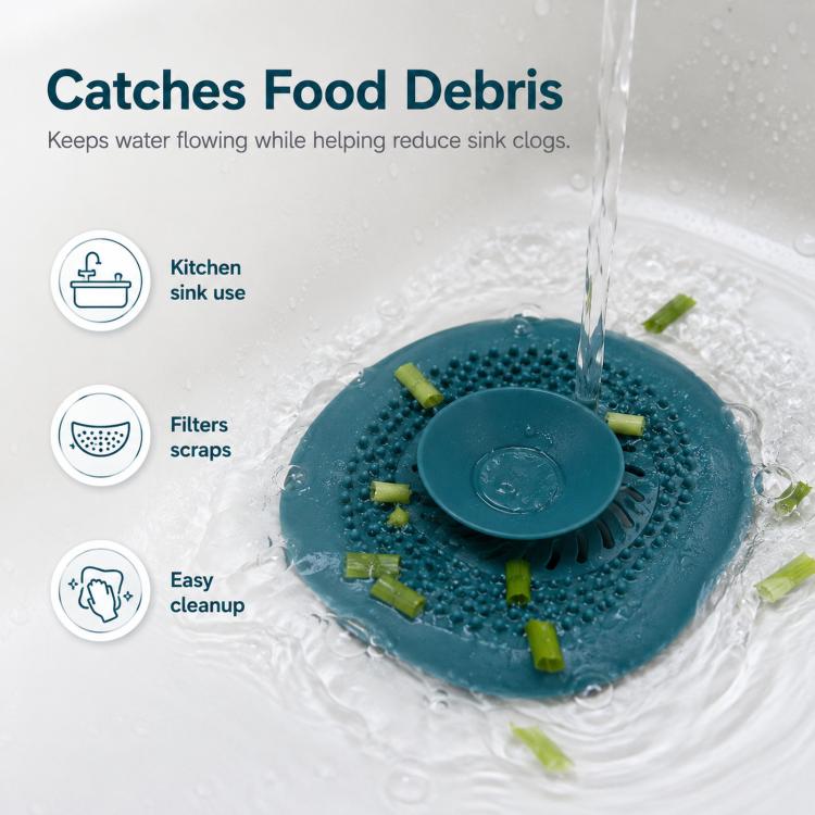 Kitchen Sink Drain Cover Push-Button Bathroom Drain Hair Strainer