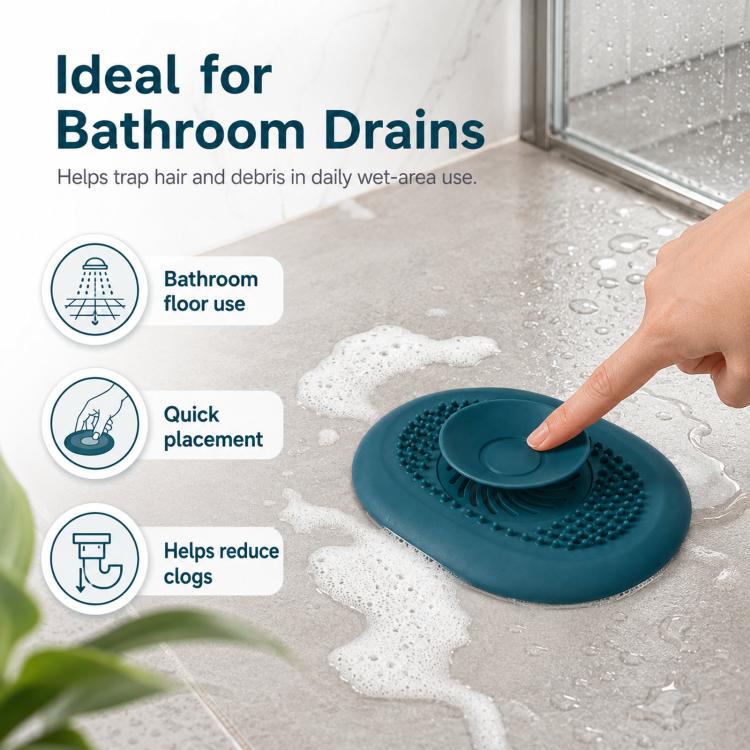 Kitchen Sink Drain Cover Push-Button Bathroom Drain Hair Strainer