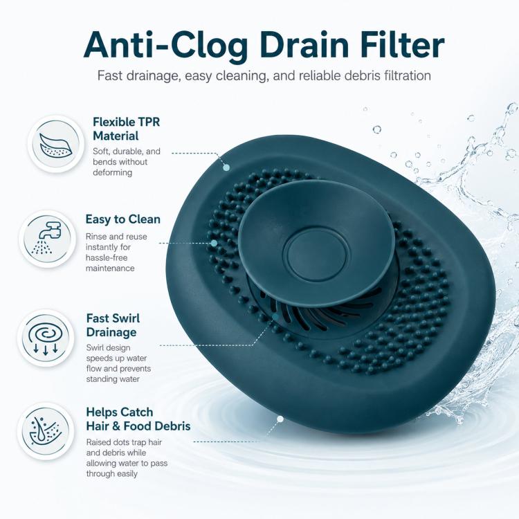 Kitchen Sink Drain Cover Push-Button Bathroom Drain Hair Strainer