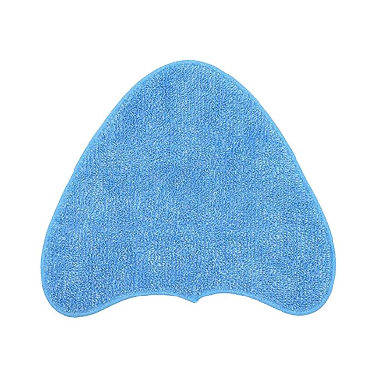 Blue microfiber steam mop pad with curved triangular shape