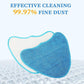 Blue microfiber steam mop pad with stitched edge