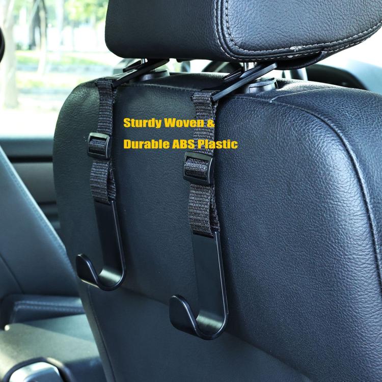 4pcs / Box Car Seat Headrest Webbing Hooks Multi-Functional Mounting Bracket Adjustable Car Hook