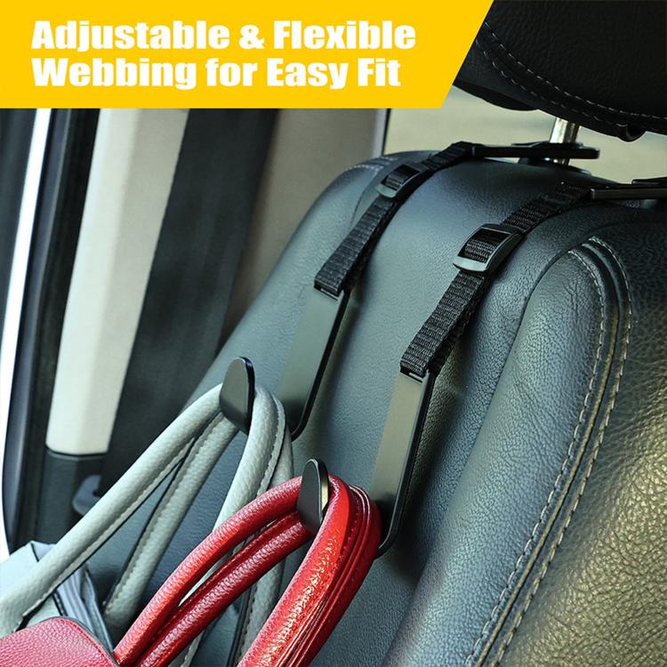 4pcs / Box Car Seat Headrest Webbing Hooks Multi-Functional Mounting Bracket Adjustable Car Hook