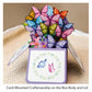 3D pop-up butterfly greeting card with purple box, front panel shows two butterflies