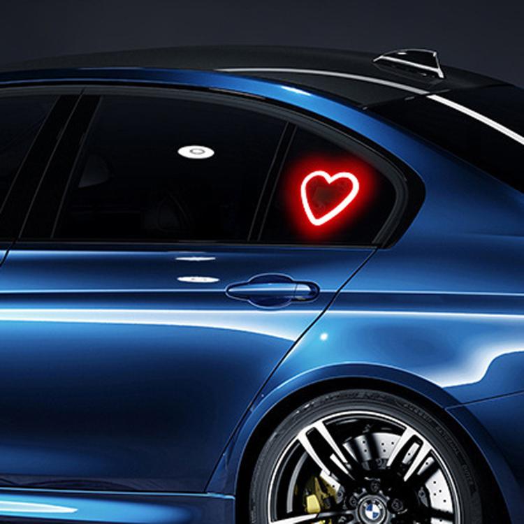 Solar Powered Heart-Shaped Car Ambient Light Smart Modified Neon Light For Vehicle Interior