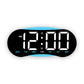 Curved LED Digital Wall Clock Large Display Desk Clock with Ambient Night Light, Day Date Temperature Dimmable for Bedroom Office