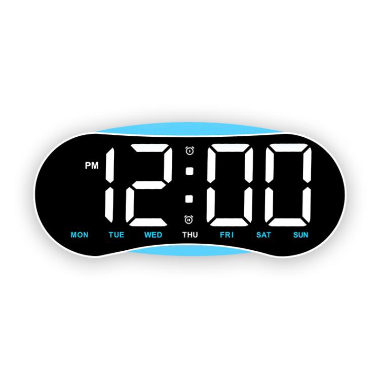 Curved LED Digital Wall Clock Large Display Desk Clock with Ambient Night Light, Day Date Temperature Dimmable for Bedroom Office