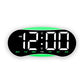 Curved LED Digital Wall Clock Large Display Desk Clock with Ambient Night Light, Day Date Temperature Dimmable for Bedroom Office