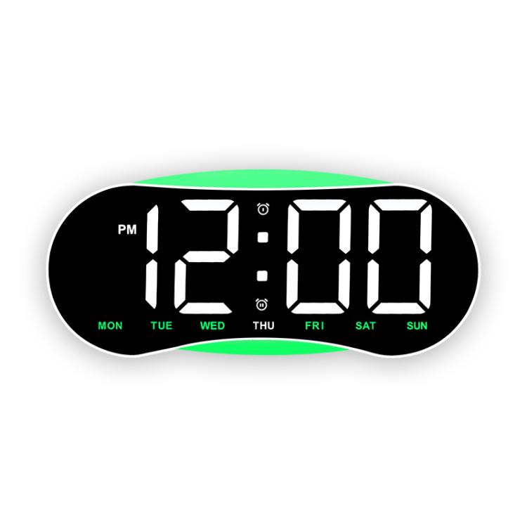 Curved LED Digital Wall Clock Large Display Desk Clock with Ambient Night Light, Day Date Temperature Dimmable for Bedroom Office