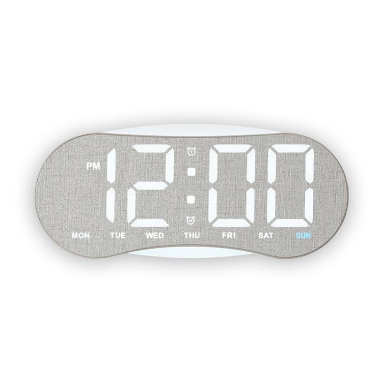 Curved LED Digital Wall Clock Large Display Desk Clock with Ambient Night Light, Day Date Temperature Dimmable for Bedroom Office
