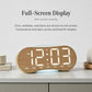 Curved LED Digital Wall Clock Large Display Desk Clock with Ambient Night Light, Day Date Temperature Dimmable for Bedroom Office