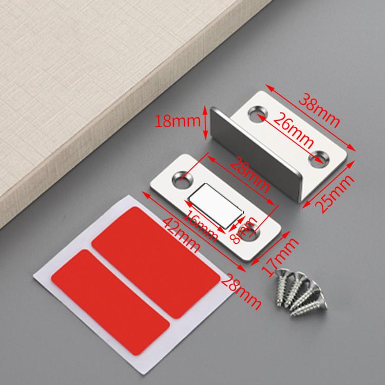 2-piece ultra-thin magnetic L-shaped door stoppers with adhesive pads and screws