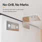 Silver magnetic door stopper pair mounted on door and cabinet edge