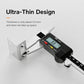 Ultra-thin silver L-shaped magnetic door stopper with mounting holes
