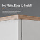 Silver magnetic door stopper plates on door corner with adhesive-backed placement