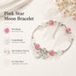 Star Moon Strawberry Quartz Bead Bracelet Women Exquisite Fringe Accessory