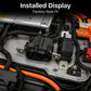 Installed black battery disconnect fuse with vented housing on vehicle battery compartment
