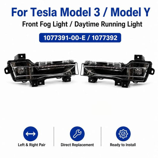 For 2017-2023 Tesla Model 3/Y Front Fog Lights 1077391-00-E / 1077392, Left, Right