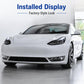 Fog lights installed on white Tesla Model 3/Y front bumper