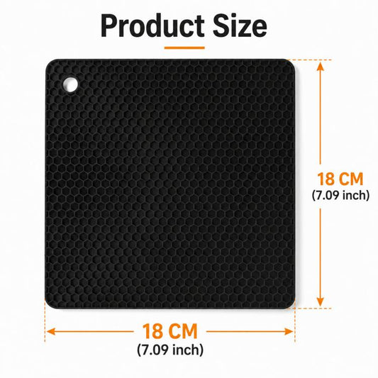 LsCook Silicone Honeycomb Table Mat Insulated Non-Slip Waterproof Coaster, No. 7 Square