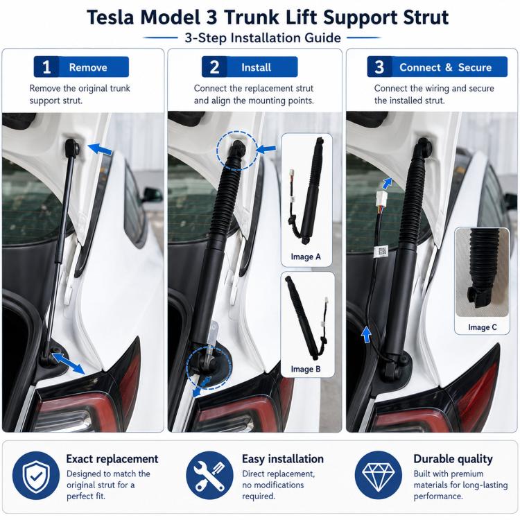 For 2021-2023 Tesla Model 3 Electric Tailgate Support 1551488-99-B, 1551488-99-B