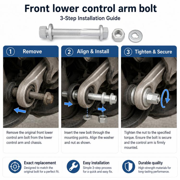 For Tesla Model X / S Front Suspension Lower Control Arm Straight Bolt 2007106, 2007106