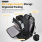 Men's black laptop backpack with open main compartment, padded laptop sleeve, and side pocket