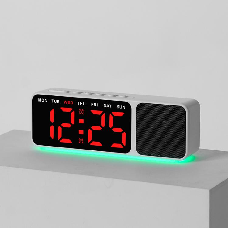 Bluetooth Speaker Digital Alarm Clock with Night Light Large LED Display Clock with Date, Dimmer and Dual Snooze Alarms