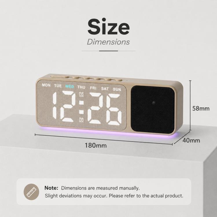 Bluetooth Speaker Digital Alarm Clock with Night Light Large LED Display Clock with Date, Dimmer and Dual Snooze Alarms