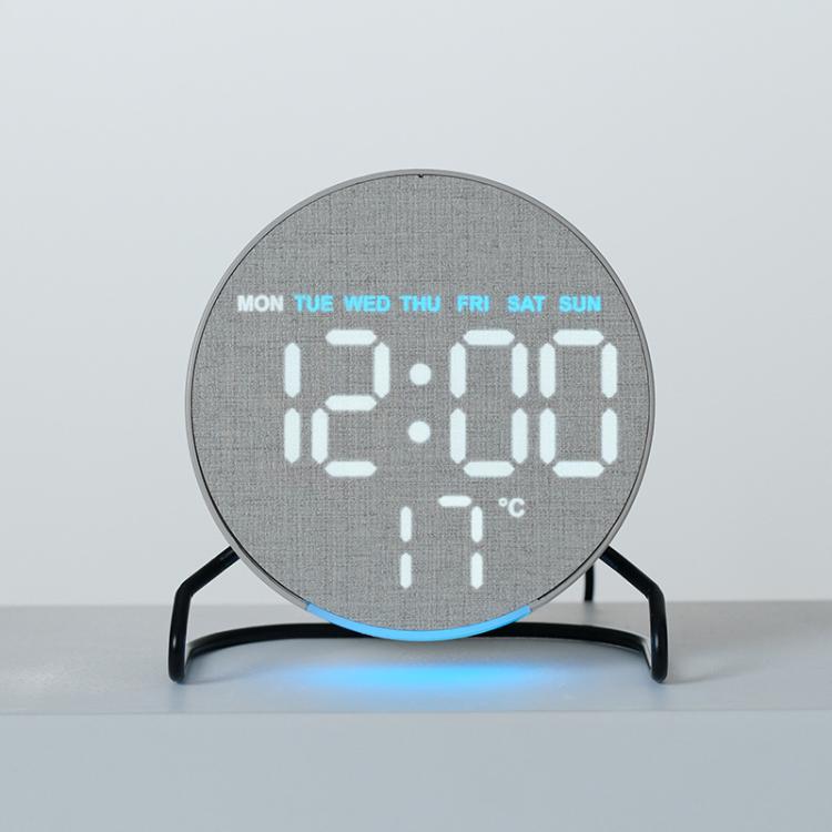 Aesthetic LED Digital Desk Clock Bedside Alarm Clock With Bottom Ambient Light, Countdown Timer, Date And Temperature