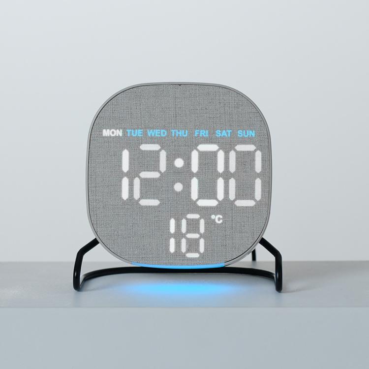 Aesthetic LED Digital Desk Clock Bedside Alarm Clock With Bottom Ambient Light, Countdown Timer, Date And Temperature