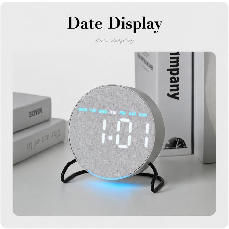 Aesthetic LED Digital Desk Clock Bedside Alarm Clock With Bottom Ambient Light, Countdown Timer, Date And Temperature
