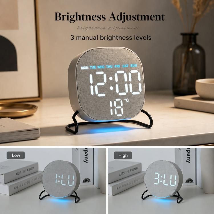 Aesthetic LED Digital Desk Clock Bedside Alarm Clock With Bottom Ambient Light, Countdown Timer, Date And Temperature