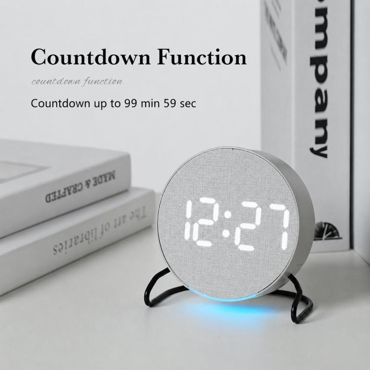 Aesthetic LED Digital Desk Clock Bedside Alarm Clock With Bottom Ambient Light, Countdown Timer, Date And Temperature