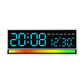 LED Digital Alarm Clock with Sound-Activated RGB Light Large Display with Date/Day/Temperature Support USB Output