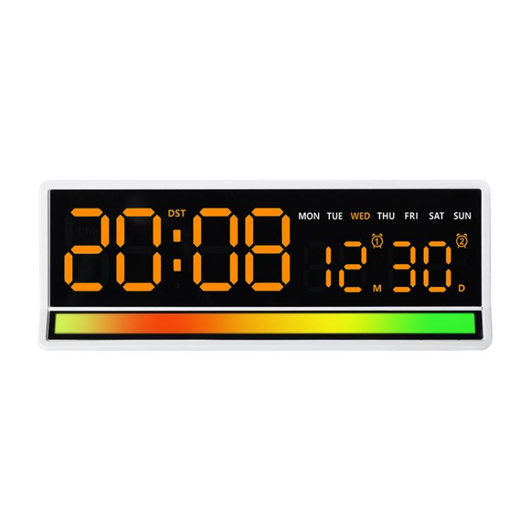 LED Digital Alarm Clock with Sound-Activated RGB Light Large Display with Date/Day/Temperature Support USB Output