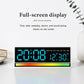 LED Digital Alarm Clock with Sound-Activated RGB Light Large Display with Date/Day/Temperature Support USB Output