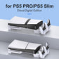 Black and white horizontal PS5 console cooling charging stand with two controller docks