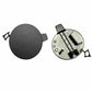 Rear bumper tow hook cover with textured face and underside clip mounting parts